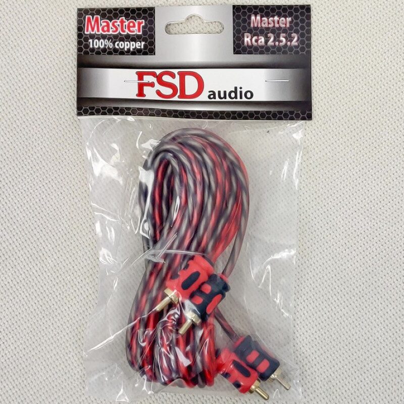 FSD audio Master RCA 2.5 2 2-х канальный межблочный кабель 2,5 м, луженая медь, двойной экран 333