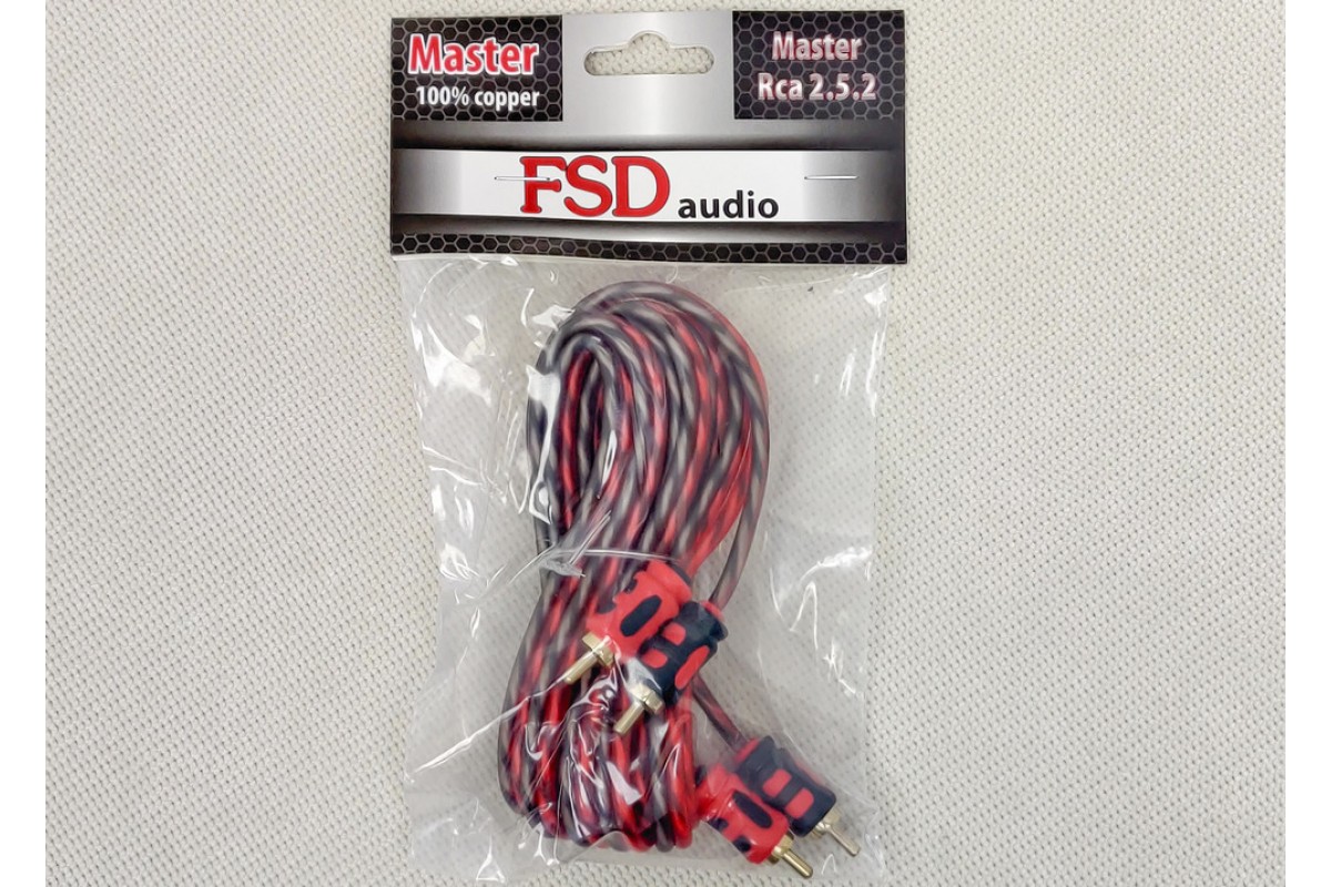 FSD audio Master RCA 2.5 2 2-х канальный межблочный кабель 2,5 м, луженая медь, двойной экран 333