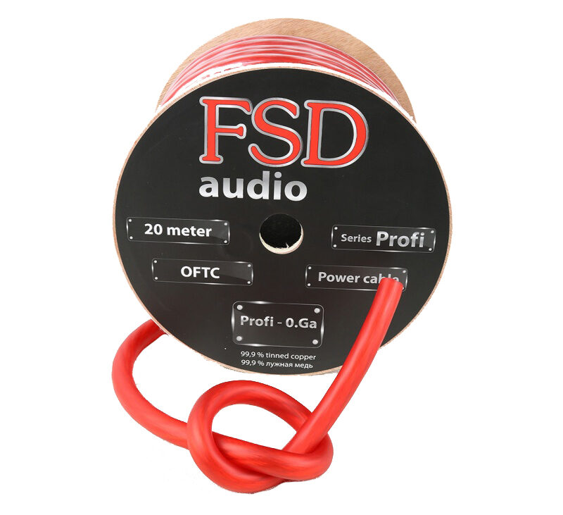 FSD audio PROFI 0 ga Луженая медь (бухта 20 м) Красный 222c