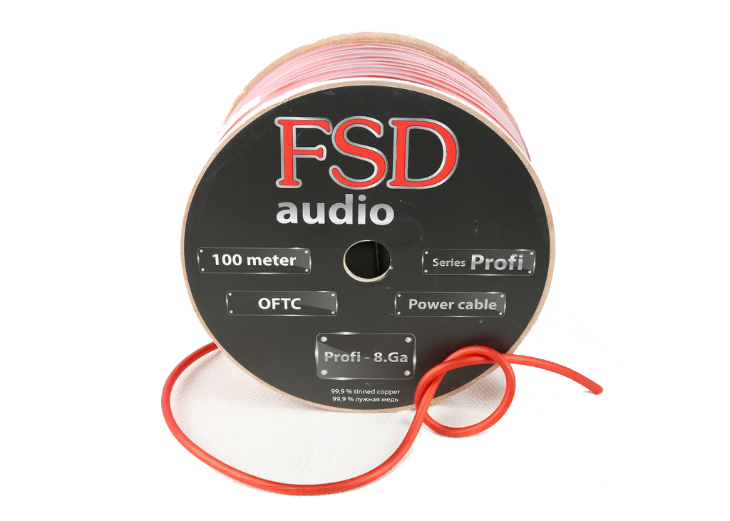 FSD audio PROFI 8 ga Луженая медь (бухта 100 м) Красный 222